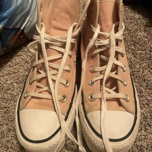 Hightop platform pink converse, hardly worn